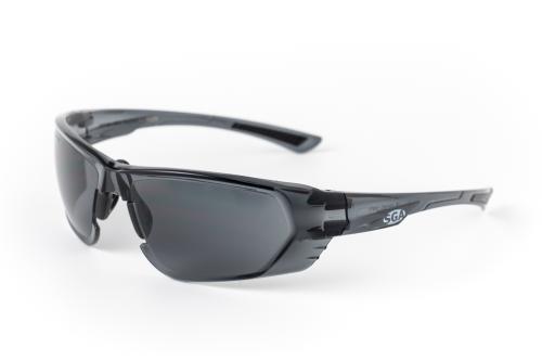 Product image on white background of  ASW SGA WEDGETAIL SMOKE AF A-1 Plastic from the Prescription Safety Glasses (Frame and Lens Package) collection by PSG Eyewear