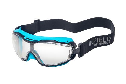 Product image on white background of  INFIELD DEFENDOR ANTIFOG TURQ 2 Plastic from the Prescription Safety Glasses (Frame and Lens Package) collection by PSG Eyewear