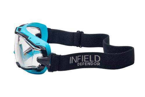 Product image on white background of  INFIELD DEFENDOR ANTIFOG TURQ 3 Plastic from the Prescription Safety Glasses (Frame and Lens Package) collection by PSG Eyewear