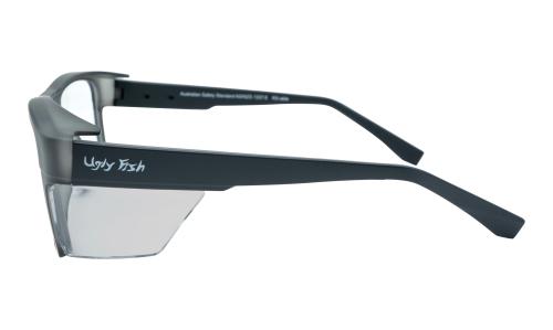 Product image on white background of Ugly Fish Jackal-L RS400L FGYSM.C Angle 2 Plastic from the Prescription Safety Glasses (Frame and Lens Package) collection by PSG Eyewear